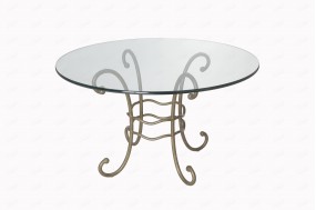 Table de repas  CYCLADE ronde avec plateau en verre