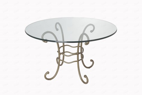 Table de repas  CYCLADE ronde avec plateau en verre